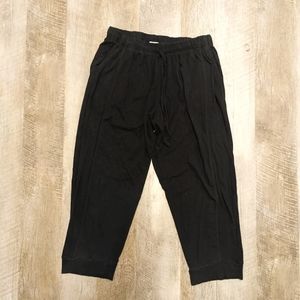 Splendid Black Cropped Stretch Waist Pants with drawstring Size Medium